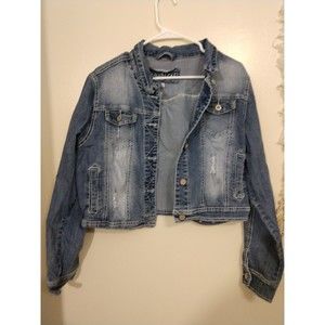 MAURICES. Button Down. Distressed. Blue Denim. Jean Jacket. Women's. Size XL.